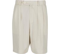 Chinoshorts ANOTHER COTTON LAB "Another Cotton Lab Double Pleated Shorts", Damen, Gr. M, US-Größen, beige (weiß), 50% Baumwolle, 45% Polyester, 5% Elasthan, unifarben, normal, Hosen Chinoshorts (22805