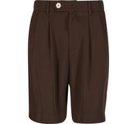 Chinoshorts ANOTHER COTTON LAB "Another Cotton Lab Double Pleated Shorts", Damen, Gr. M, US-Größen, braun, 50% Baumwolle, 45% Polyester, 5% Elasthan, unifarben, normal, Hosen Chinoshorts (36882610-M)