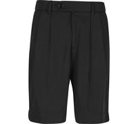 Chinoshorts ANOTHER COTTON LAB "Another Cotton Lab Double Pleated Shorts", Damen, Gr. M, US-Größen, schwarz, 50% Baumwolle, 45% Polyester, 5% Elasthan, unifarben, normal, Hosen Chinoshorts (98963528-M