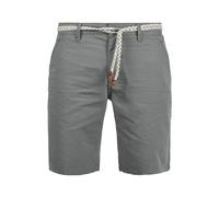 Chinoshorts BLEND "BHRagna", Herren, Gr. M, US-Größen, aluminium, Web, 100% Baumwolle, unifarben, regular fit kurz, Hosen Chinoshorts, Chino Shorts mit Gürtel (94019410-M) aluminium