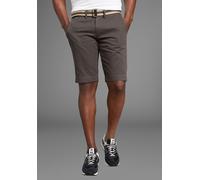 Chinoshorts BRUNO BANANI "inkl. Gürtel - moderner Sommer-Essential", Herren, Gr. 30, N-Gr, grau (anthrazit), Twill, Obermaterial: 100% Baumwolle, unifarben, slim fit kniefrei, Hosen Chinoshorts, Dein
