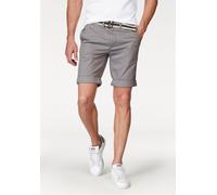 Chinoshorts BRUNO BANANI, Herren, Gr. 34, N-Gr, grau, Twill, Obermaterial: 100% Baumwolle, unifarben, slim fit kniefrei, Hosen Chinoshorts, inklusive Gürtel (366907-34) grau
