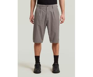 Chinoshorts G-STAR "Pleated Chino Shorts", Herren, Gr. 30, turf, elephant skin, Obermaterial: 100% Baumwolle, Hosen Chinoshorts (51312715-30) turf, elephant skin