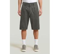 Chinoshorts G-STAR "Pleated Chino Shorts", Herren, Gr. 33, asfalt, elephant skin, Obermaterial: 100% Baumwolle, Hosen Chinoshorts (30353225-33) asfalt, elephant skin