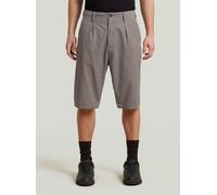 Chinoshorts G-STAR "Pleated Chino Shorts", Herren, Gr. 33, turf, elephant skin, Obermaterial: 100% Baumwolle, Hosen Chinoshorts (51312715-33) turf, elephant skin