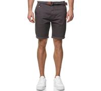 Chinoshorts INDICODE "INConor", Herren, Gr. XXL, N-Gr, grau (raven), Web, Obermaterial: 98% Baumwolle, 2% Elasthan, unifarben, slim fit, Hosen Chinoshorts (34858222-XXL) raven
