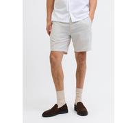 Chinoshorts JACK & JONES "JPSTACE SUMMER SHORT SRT SN", Herren, Gr. XS, N-Gr, crockery detail:melange, Web, Obermaterial: 74% Baumwolle, 26% Leinen, meliert, regular fit kniefrei, Hosen Chinoshorts, m