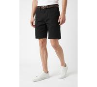 Chinoshorts JACK & JONES "JPSTADAM BELTED CHINO SHORTS SRT", Herren, Gr. M, N-Gr, schwarz, Web, Obermaterial: 98% Baumwolle, 2% Elasthan, unifarben, regular fit, Hosen Chinoshorts (84676037-M) schwarz