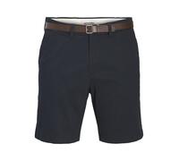 Chinoshorts JACK & JONES "JPSTADAM BELTED CHINO SHORTS SRT", Herren, Gr. S, N-Gr, schwarz navy, Web, Obermaterial: 98% Baumwolle, 2% Elasthan, unifarben, regular fit, Hosen Chinoshorts (49283919-S) sc
