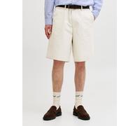 Chinoshorts JACK & JONES "JPSTKARL DREW CHINO SHORTS MID", Herren, Gr. L, N-Gr, pumice stone, Web, Obermaterial: 100% Baumwolle, unifarben, relaxed fit kniefrei, Hosen Chinoshorts, Baumwolle, locker g