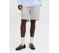 Chinoshorts JACK & JONES "JPSTMARCO BREEZE SHORTS SRT", Herren, Gr. L, N-Gr, beige (string detail:melange), Web, Obermaterial: 81% Baumwolle, 15% Leinen, 4% Elasthan, meliert, regular fit, Hosen Chino