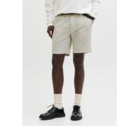 Chinoshorts JACK & JONES "JPSTMARCO BREEZE SHORTS SRT", Herren, Gr. XS, N-Gr, beige (dusty olive detail:melange), Web, Obermaterial: 81% Baumwolle, 15% Leinen, 4% Elasthan, meliert, regular fit, Hosen