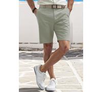 Chinoshorts JOHN DEVIN "regular-fit", Herren, Gr. 32, N-Gr, grün (hellgrün), Web, Obermaterial: 98% Baumwolle, 2% Elasthan, unifarben, regular fit kurz, Hosen Chinoshorts, Oxford Shorts aus elastische