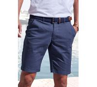 Chinoshorts JOHN DEVIN "regular-fit", Herren, Gr. 36, N-Gr, blau, Web, Obermaterial: 98% Baumwolle, 2% Elasthan, unifarben, regular fit kurz, Hosen Chinoshorts, Shorts aus elastischer Baumwoll-Qualitä