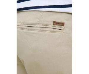 Chinoshorts "JPSTBOWIE JJSHORTS SOLID SN PLS", Herren, Gr. 44, N-Gr, beige (crockery), Web, Obermaterial: 98% Baumwolle, 2% Elasthan, JACK & JONES PLUSSIZE, regular fit knielang, Hosen Chinoshorts, mi