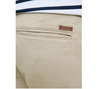 Chinoshorts "JPSTBOWIE JJSHORTS SOLID SN PLS", Herren, Gr. 50, N-Gr, beige (crockery), Web, Obermaterial: 98% Baumwolle, 2% Elasthan, JACK & JONES PLUSSIZE, regular fit knielang, Hosen Chinoshorts, mi