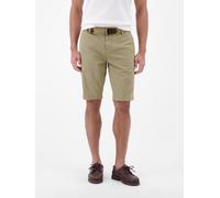 Chinoshorts LERROS "Bequeme Chino-Bermuda mit Gürtel und Minimalprint", Herren, Gr. 32, light dune beige, 98% Baumwolle, 2% Elasthan, Hosen Chinoshorts, Leichte Sommershorts aus 98% Baumwolle und 2% E