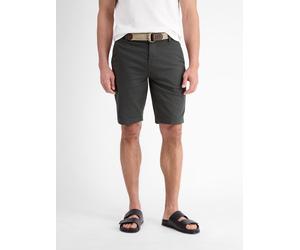 Chinoshorts LERROS "Bequeme Chino-Bermuda mit Gürtel und Minimalprint", Herren, Gr. 32, schwarz graphite, 98% Baumwolle, 2% Elasthan, Hosen Chinoshorts, Leichte Sommershorts aus 98% Baumwolle und 2% E