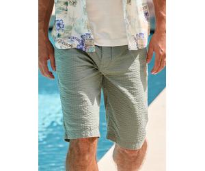 Chinoshorts LERROS "Chino-Shorts aus Baumwolle in leichter Seersucker-Qualität", Herren, Gr. 31, grün (schwarz bay grün), 100% Baumwolle, Hosen Chinoshorts (46203711-31) schwarz bay grün