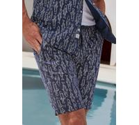 Chinoshorts LERROS "Leichte Chino-Bermuda mit marinem Print", Herren, Gr. 31, blau night, 80% Baumwolle, 20% Leinen, Hosen Chinoshorts (21089428-31) blau night