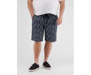 Chinoshorts LERROS "Leichte Chino-Bermuda mit Print, grosse Größen", Herren, Gr. 42, blau night, 74% Baumwolle, 26% Leinen, Hosen Chinoshorts (94154237-42) blau night