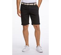 Chinoshorts LINDBERGH, Herren, Gr. XXL, N-Gr, schwarz, Web, Obermaterial: 98% Baumwolle, 2% Elasthan, slim fit kniefrei, Hosen Chinoshorts, mit Gürtel und Stretch (19273862-XXL)