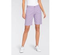 Chinoshorts MAC "Chino-Shorts", Damen, Gr. 44, N-Gr, lila (lavendel), Web, Obermaterial: 97% Baumwolle, 3% Elasthan, unifarben, figurbetont, Hosen Chinoshorts, Sommerhose Krempelbare Shorts (14975332-