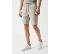 Chinoshorts ONLY & SONS "ONSCAPRI SLIM SLUB CHINO SHORTS OTL", Herren, Gr. L, N-Gr, beige (silber lining), Web, Obermaterial: 98% Baumwolle, 2% Elasthan, unifarben, slim fit knielang, Hosen Chinoshort