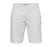 Chinoshorts ONLY & SONS "ONSKAL CHINO 0287 SHORTS CS", Herren, Gr. M, N-Gr, antique weiß, Web, Obermaterial: 65% Polyester, 35% Baumwolle, unifarben, slim fit, Hosen Chinoshorts (18984316-M) antique w