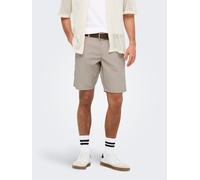Chinoshorts ONLY & SONS "ONSKAL CHINO 0287 SHORTS CS", Herren, Gr. XL, N-Gr, string, Web, Obermaterial: 100% Baumwolle, unifarben, slim fit, Hosen Chinoshorts (22835206-XL) string