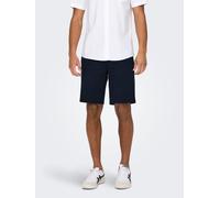 Chinoshorts ONLY & SONS "ONSMARK 0209 MELANGE SHORTS NOOS" Gr. XL, N-Gr, blau (dress blues) Herren Hosen (85553044-XL) dress blues