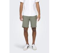 Chinoshorts ONLY & SONS "ONSMARK 0209 MELANGE SHORTS NOOS" Gr. XL, N-Gr, grün (olive night) Herren Hosen (66301908-XL) olive night