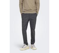 Chinoshorts ONLY & SONS "ONSMARK SLIM CHECK 020933 PANT", Herren, Gr. 30, Länge 32, braun (demitasse), Web, Obermaterial: 64% Viskose, 31% Polyester, 5% Elasthan, kariert, Basic, slim fit normal, Hose