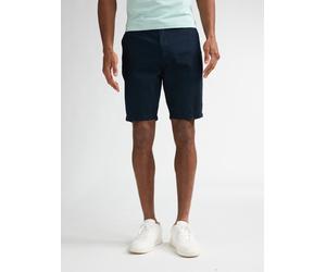 Chinoshorts PETROL INDUSTRIES "Men Shorts Chino", Herren, Gr. L (40), N-Gr, schwarz (navy blau), Web, Obermaterial: 55% Leinen, 45% Baumwolle, unifarben, regular fit knielang, Hosen Chinoshorts, mit T