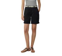 Chinoshorts S.OLIVER, Damen, Gr. 46, N-Gr, schwarz, Obermaterial: 98% Baumwolle, 2% Elasthan, unifarben, regular fit kniefrei, Hosen Chinoshorts, Sommerhose mit geflochtenem Gürtel (45894427-46)