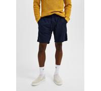 Chinoshorts SELECTED "SLHREGULAR-BRODY SUN SHORTS NOOS", Herren, Gr. M, N-Gr, blau (schwarz sapphir), Web, Obermaterial: 54% Baumwolle, 45% Leinen, 1% Elasthan, unifarben, regular fit ca. Mitte Obersc