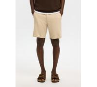 Chinoshorts SELECTED "SLHREGULAR-BRODY SUN SHORTS NOOS", Herren, Gr. XXL, N-Gr, beige (incense), Web, Obermaterial: 54% Baumwolle, 45% Leinen, 1% Elasthan, unifarben, regular fit ca. Mitte Oberschenke