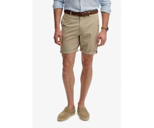 Chinoshorts SUPERDRY "PREMIUM REGULAR CHINO SHORT", Herren, Gr. 36, N-Gr, sandstone braun, Web, Obermaterial: 98% Baumwolle, 2% Elasthan, unifarben, relaxed fit knielang, Hosen Chinoshorts (62943066-3