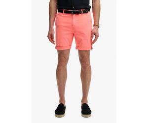 Chinoshorts SUPERDRY "PREMIUM REGULAR CHINO SHORT", Herren, Gr. 38, N-Gr, pink (torch flame orange), Web, Obermaterial: 98% Baumwolle, 2% Elasthan, unifarben, relaxed fit knielang, Hosen Chinoshorts,