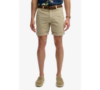 Chinoshorts SUPERDRY "UTILITY CHINO SHORT", Herren, Gr. 30, N-Gr, beige (overcast beige), Web, Obermaterial: 98% Baumwolle, 2% Elasthan, unifarben, relaxed fit knielang, Hosen Chinoshorts (82453169-30