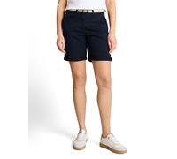 Chinoshorts TOM TAILOR, Damen, Gr. 46, N-Gr, sky captain blau, Web, Obermaterial: 86% Baumwolle, 10% Polyester, 4% Elasthan. Futter: 100% Baumwolle, unifarben, normal kurz, Hosen Chinoshorts, mit Gürt