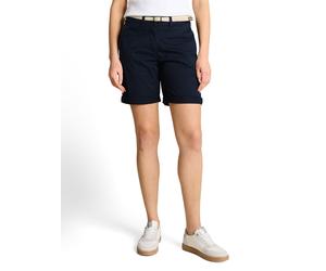Chinoshorts TOM TAILOR, Damen, Gr. 46, N-Gr, sky captain blau, Web, Obermaterial: 86% Baumwolle, 10% Polyester, 4% Elasthan. Futter: 100% Baumwolle, unifarben, normal kurz, Hosen Chinoshorts, mit Gürt