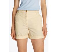 Chinoshorts TOMMY HILFIGER "CO BLEND GMD CHINO SHORT", Damen, Gr. 42, N-Gr, weiß (ivory petal), Web, Obermaterial: 65% Baumwolle, 33% Lyocell, 2% Elasthan, unifarben, regular fit kurz, Hosen Chinoshor