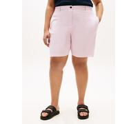 Chinoshorts TOMMY HILFIGER CURVE "CRV CO GMD BLEND CHINO SHORT", Damen, Gr. 52, N-Gr, lila powder, Web, Obermaterial: 65% Baumwolle, 33% Lyocell, 2% Elasthan, unifarben, regular fit kurz, Hosen Chinos