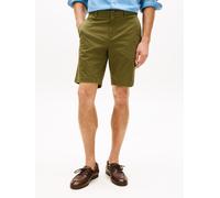 Chinoshorts TOMMY HILFIGER "DENTON", Herren, Gr. 32, N-Gr, grün (schwarz artichoke), Web, Obermaterial: 97% Baumwolle, 3% Elasthan, gerade kniefrei, Hosen Chinoshorts, gerade Form, schlichtes Design (