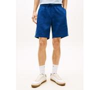 Chinoshorts TOMMY HILFIGER "DOVER", Herren, Gr. 32, N-Gr, blau jean, Web, Obermaterial: 71% Leinen, 29% Polyester, regular fit kniefrei, Hosen Chinoshorts, aus Leinenmix, elastischer Bund (86904523-32