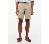 Chinoshorts TOMMY HILFIGER "DOVER", Herren, Gr. 33, N-Gr, beige (batique khaki), Web, Obermaterial: 72% Polyester, 19% Baumwolle, 9% Elasthan, regular fit kniefrei, Hosen Chinoshorts, mit Flag-Sticker