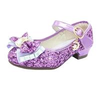 CHINYROZA Prinzessin Schuhe Mädchen Absatzschuhe Kinder Glitzer Schuhe Prinzessin Geschenk, Lila 29