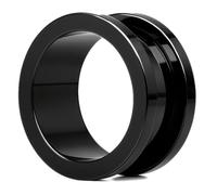 Chirurgenstahl 316L TUNNEL Schwarz Ohr Flesh Tunnel-Piercing 1.2mm-32mm Ohr-Stecker Double-Flared Schraub-Gewinde Edel-Stahl Glänzend (16mm)