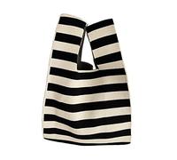 chiwanji Damen-Strick-Einkaufstasche, Umhängetasche, modische Hobo-Tasche, ästhetische Reisetasche, Handtaschen, Einkaufstaschen für Strand, Party, Mädchen, Streifen